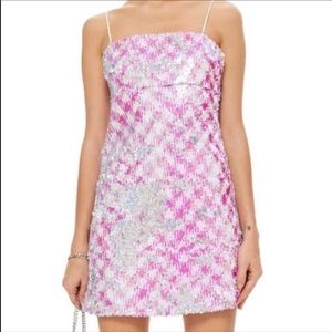 Topshop Petite Two Tone Sequin Dress